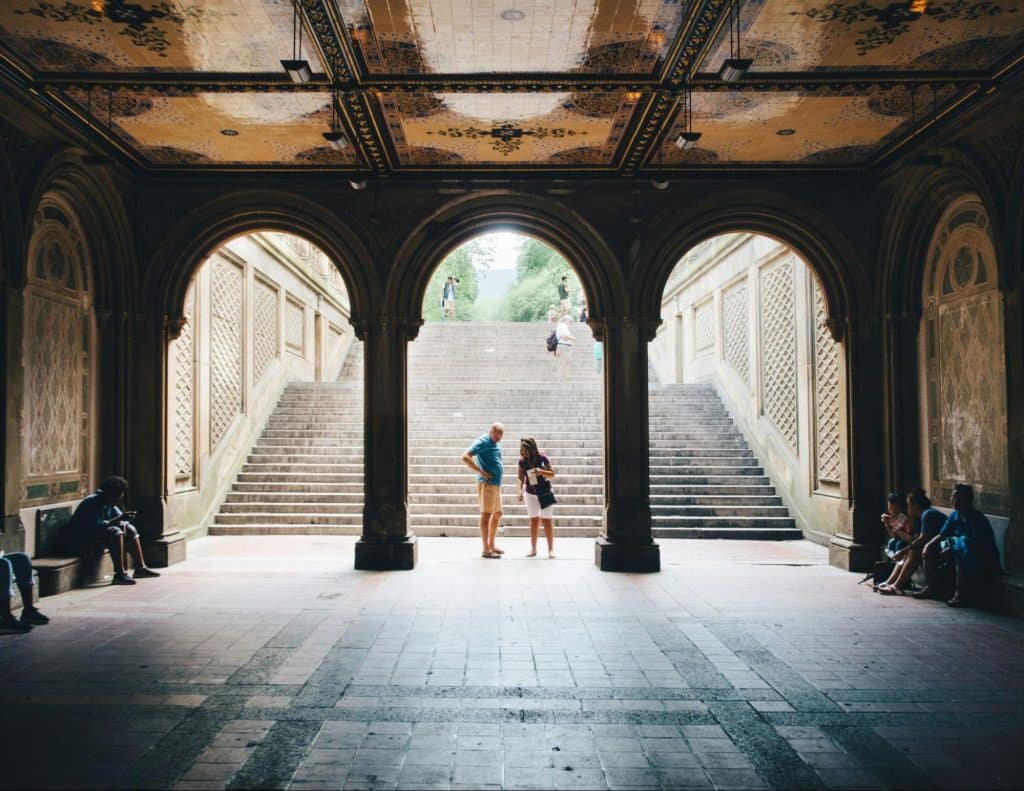 A man and woman fighting during tour