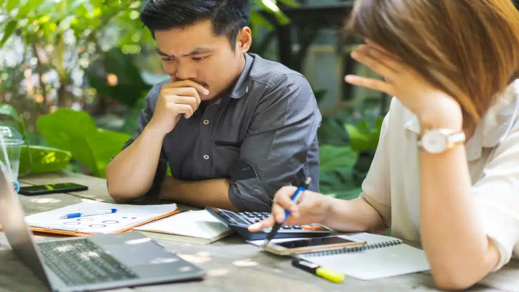 Two people stressed at work