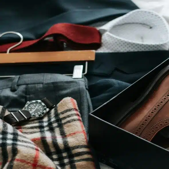 Clothes laid on the bed