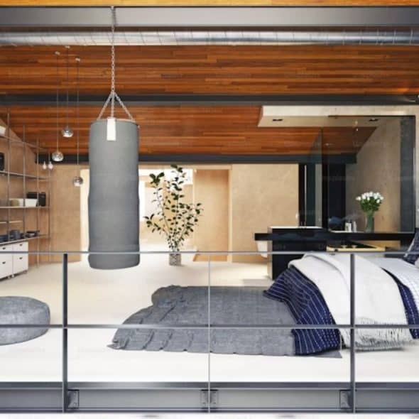 A refined and mature man's bedroom featuring personal touches and clean design