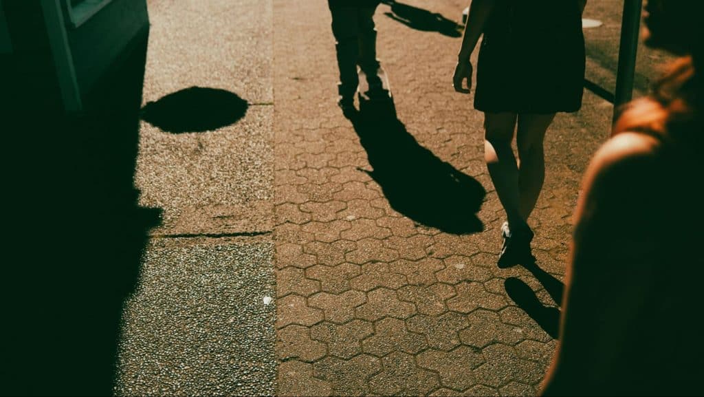 A woman walking.
