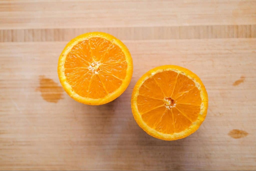 A picture of sliced orange.