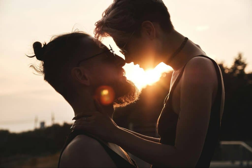 A man and woman’s silhouette