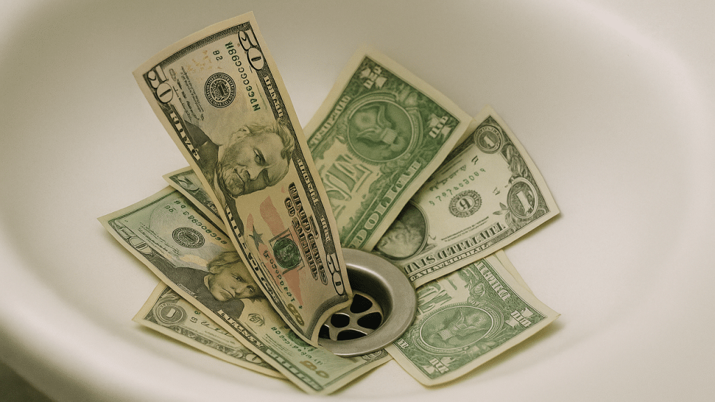 Money going down the drain