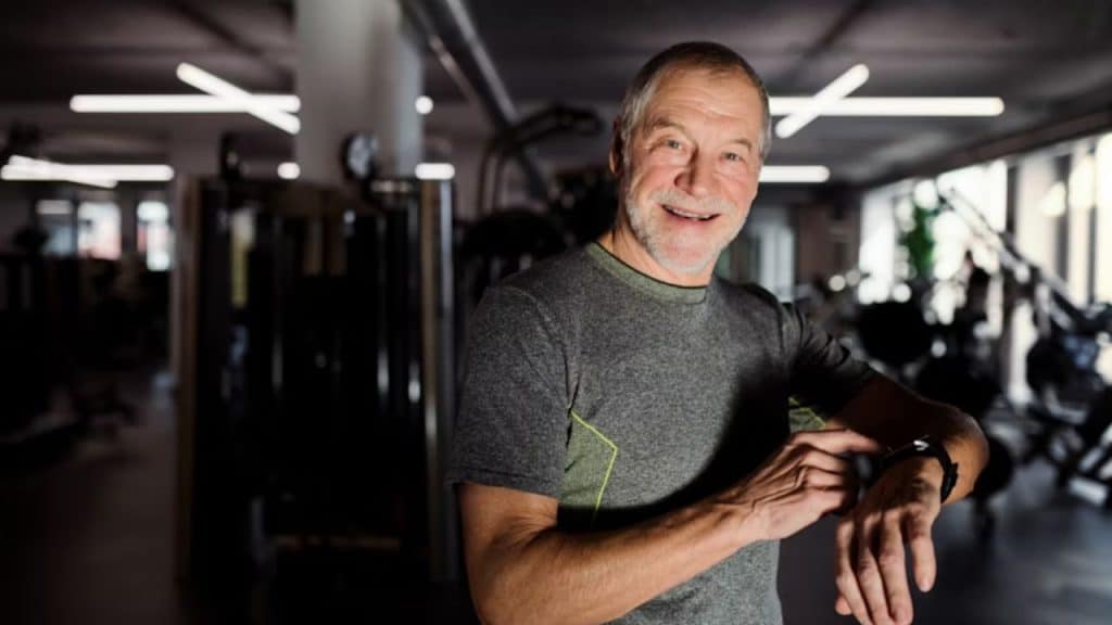 Man tracking heart health and cardio performance post workout