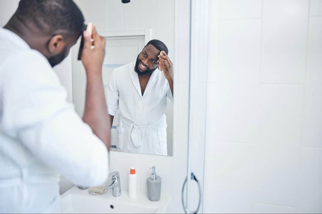 A man wearing a bathrobe.