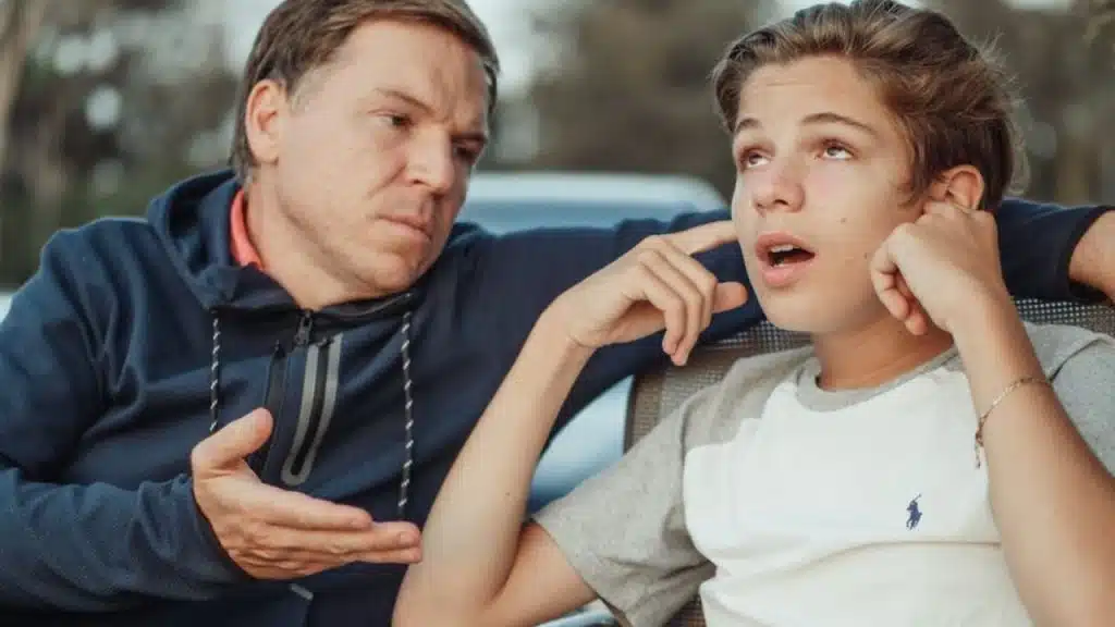 Dad remaining composed while having a tough talk with teen