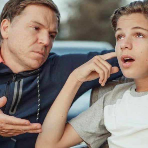 Dad remaining composed while having a tough talk with teen