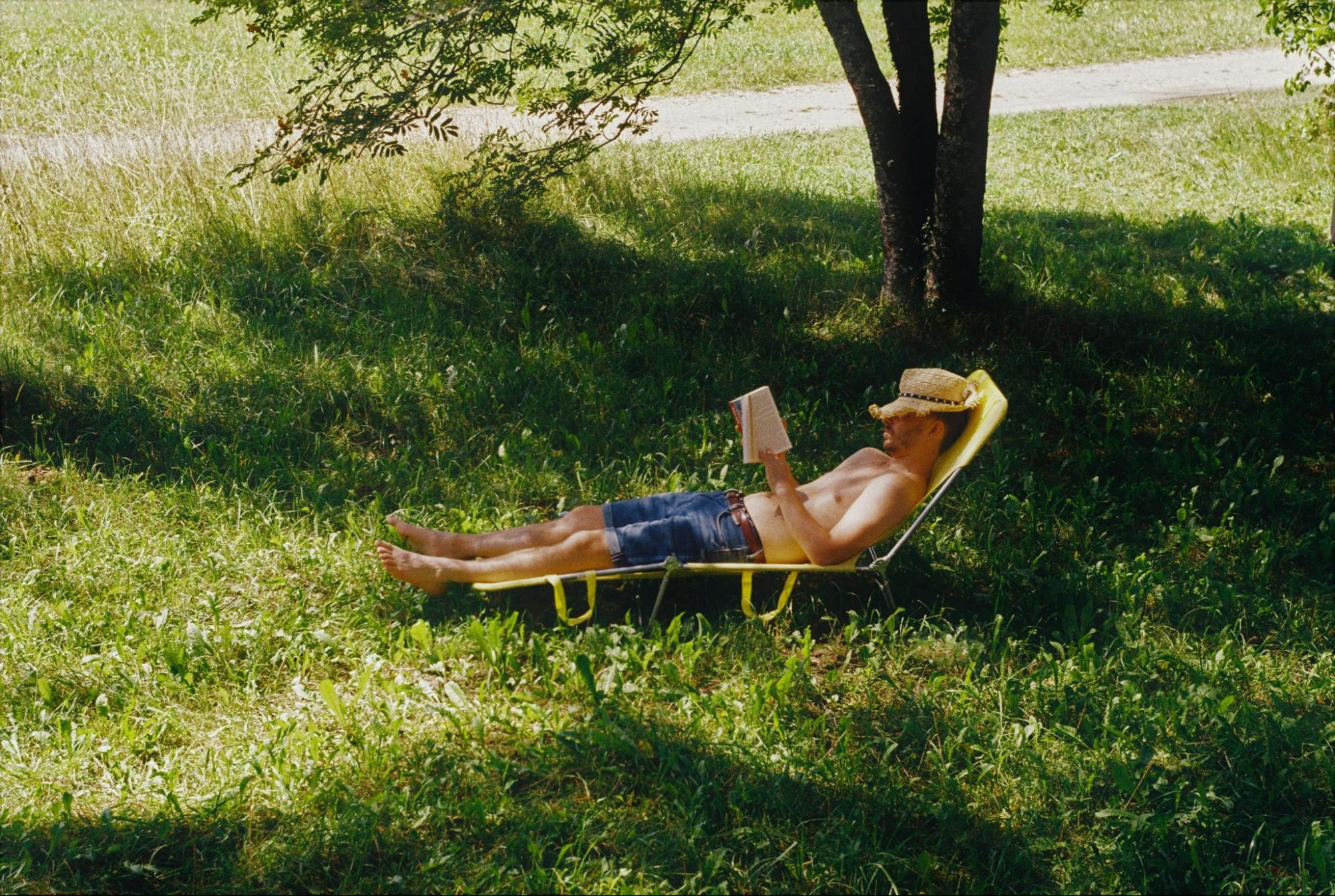 A man taking a rest.