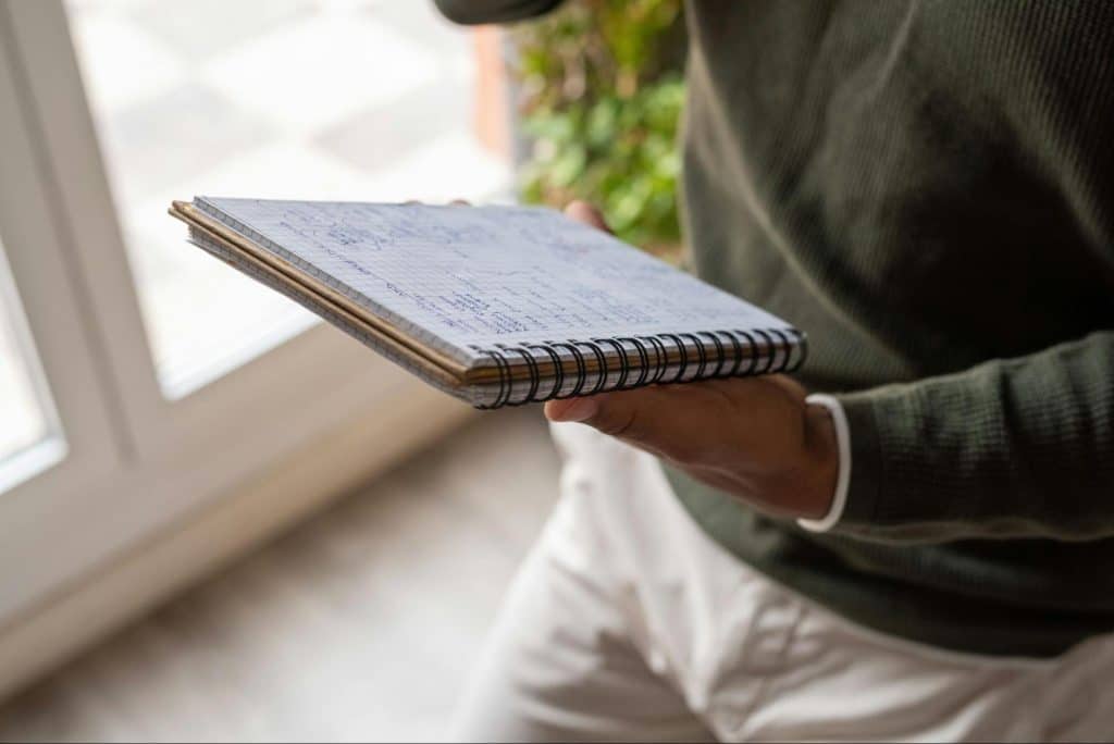 A man with his journal.
