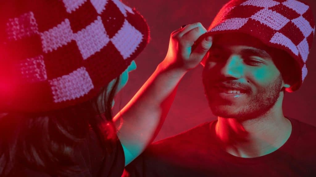 A couple looking at each other