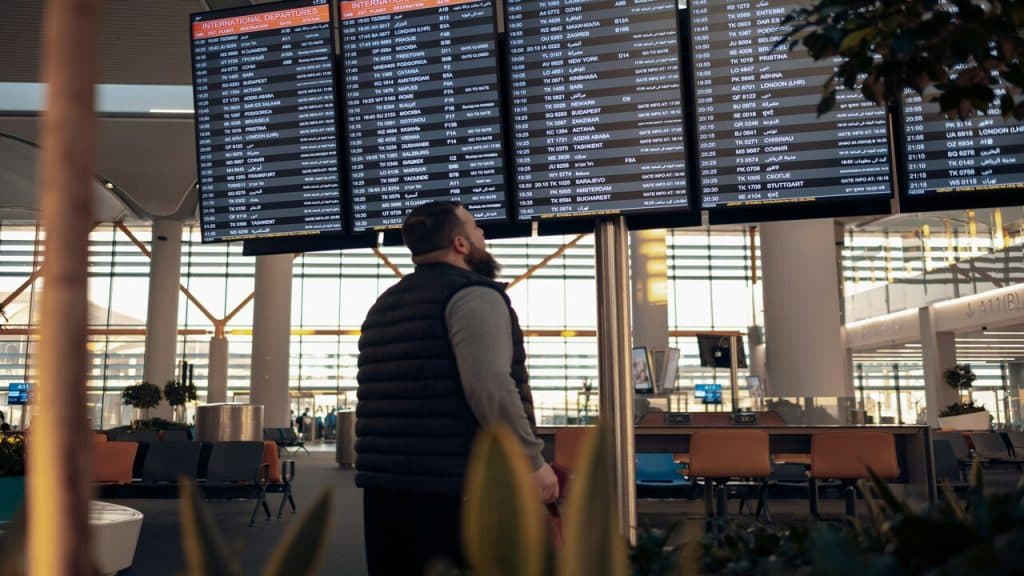 A man in an airport.