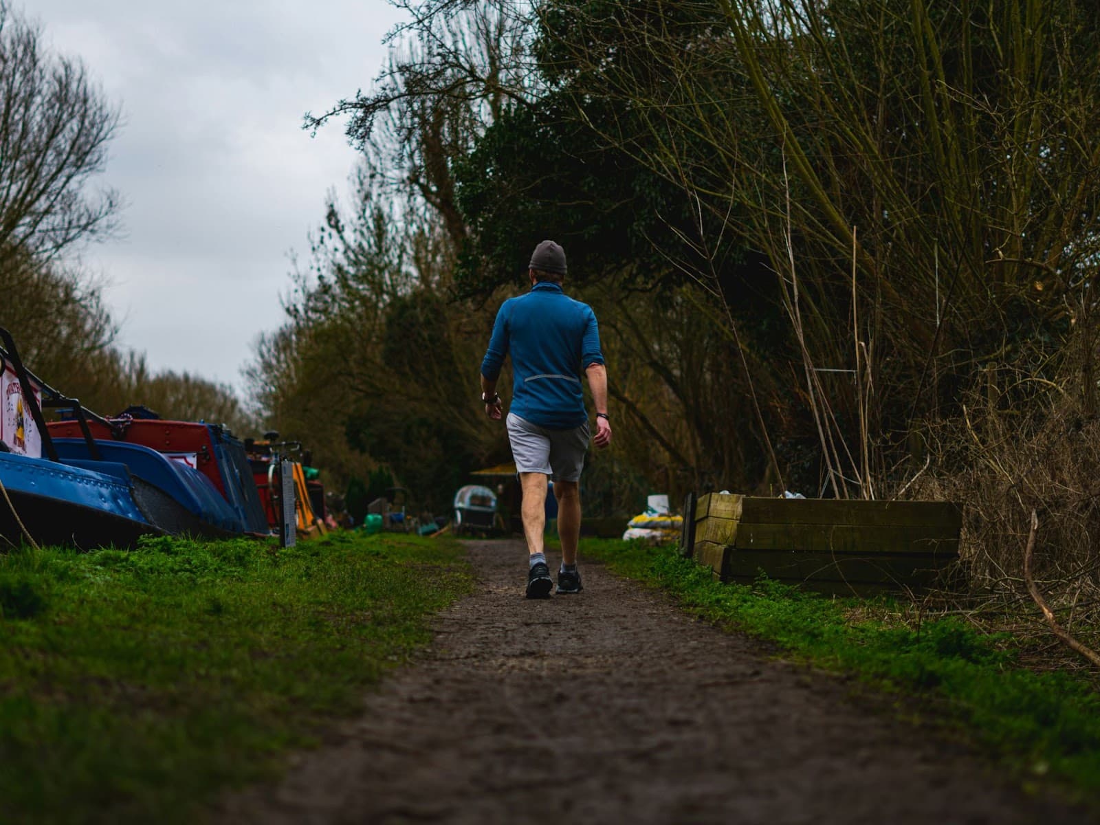 A man walking outside.
