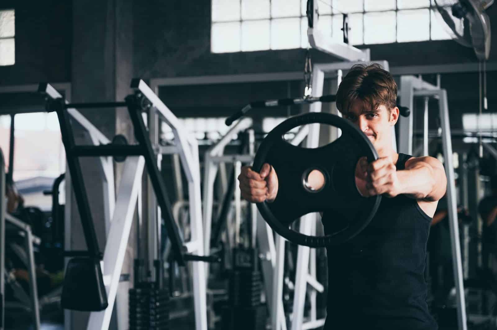 A man doing strength training.