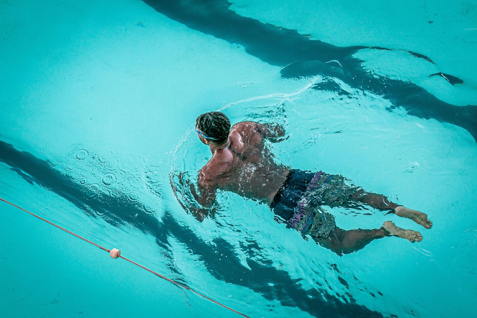A man in the pool.