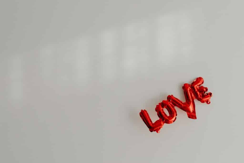 A picture of a word love