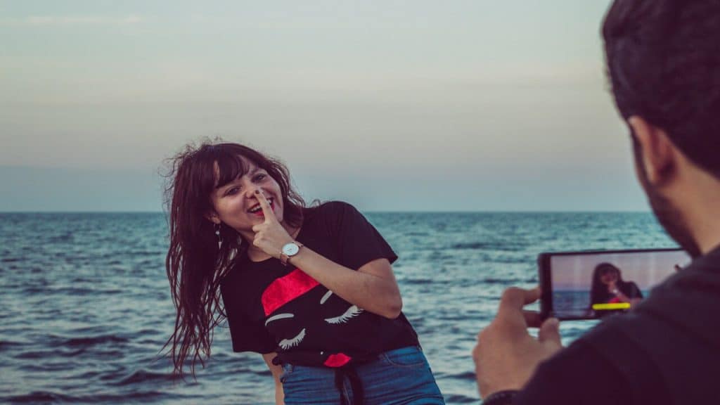 A couple being silly together