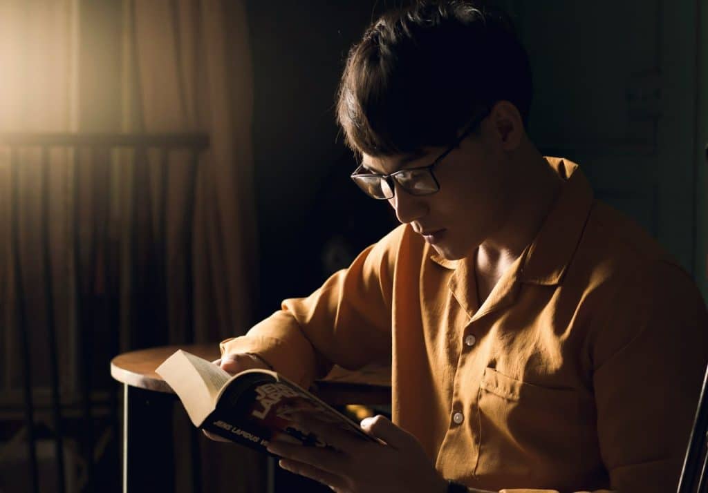 A man reading a book 
