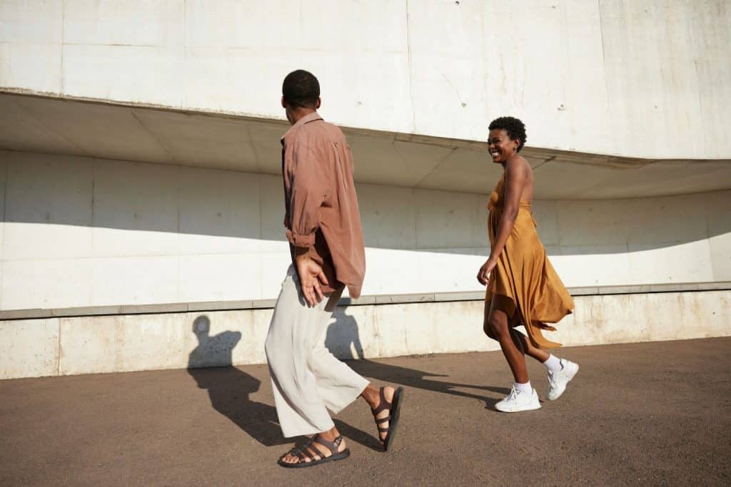 A man and woman having fun together