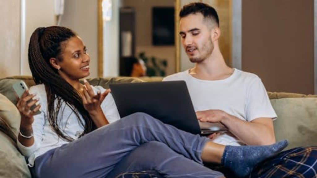 Man ignoring his partner's request for quality time, violating boundaries