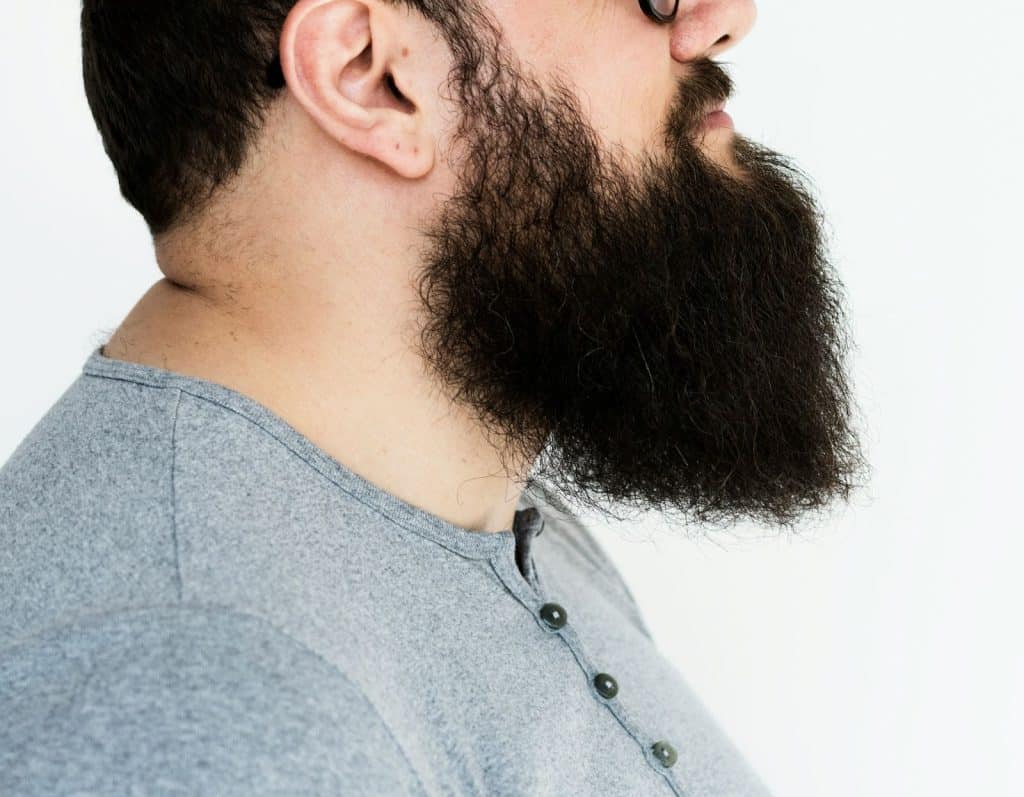 A sideview picture of a man