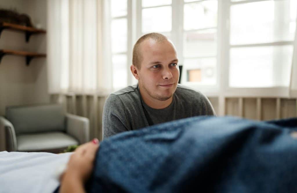 A man showing up for his pregnant wife