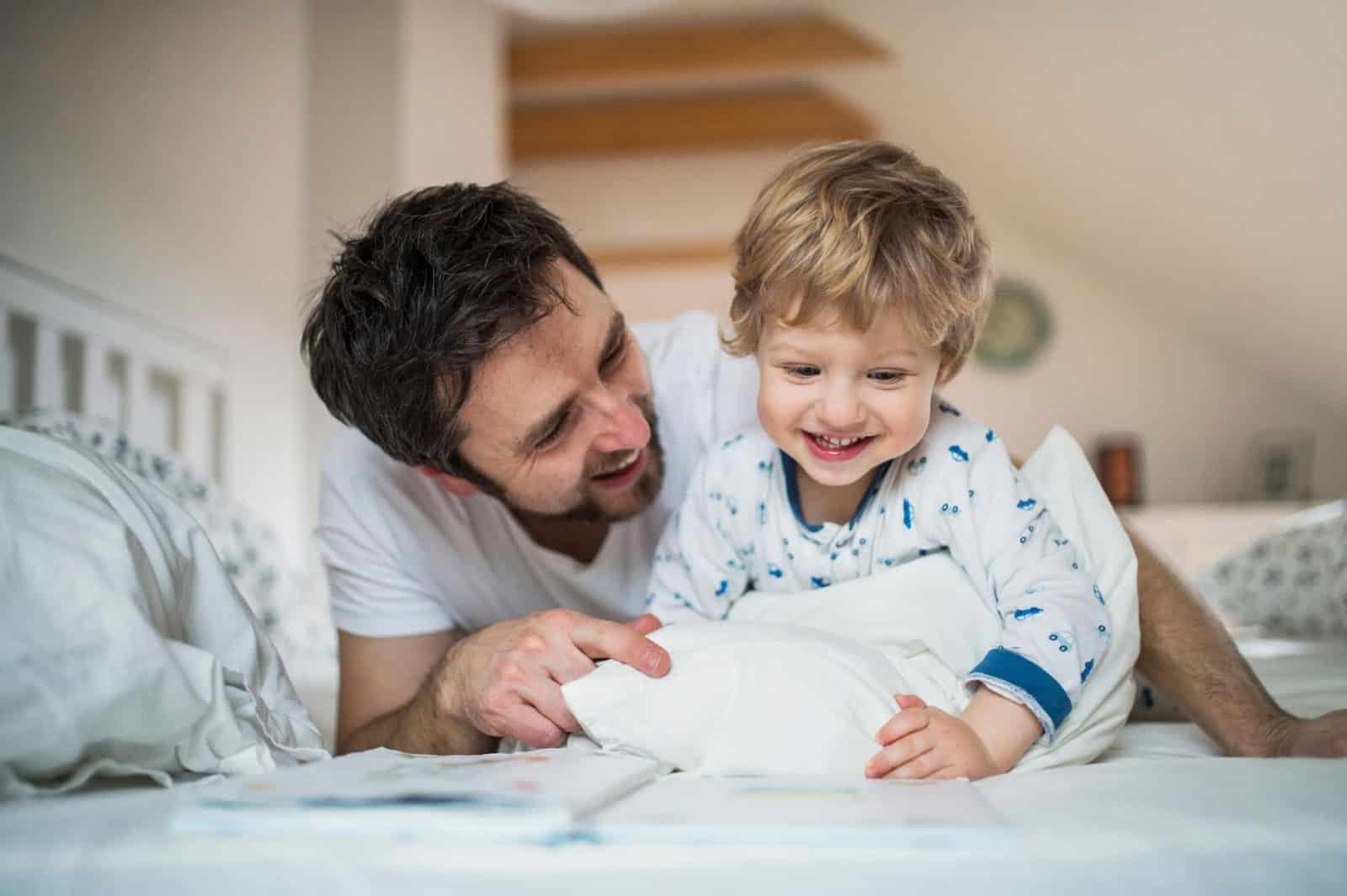 A man having a good time with his son.