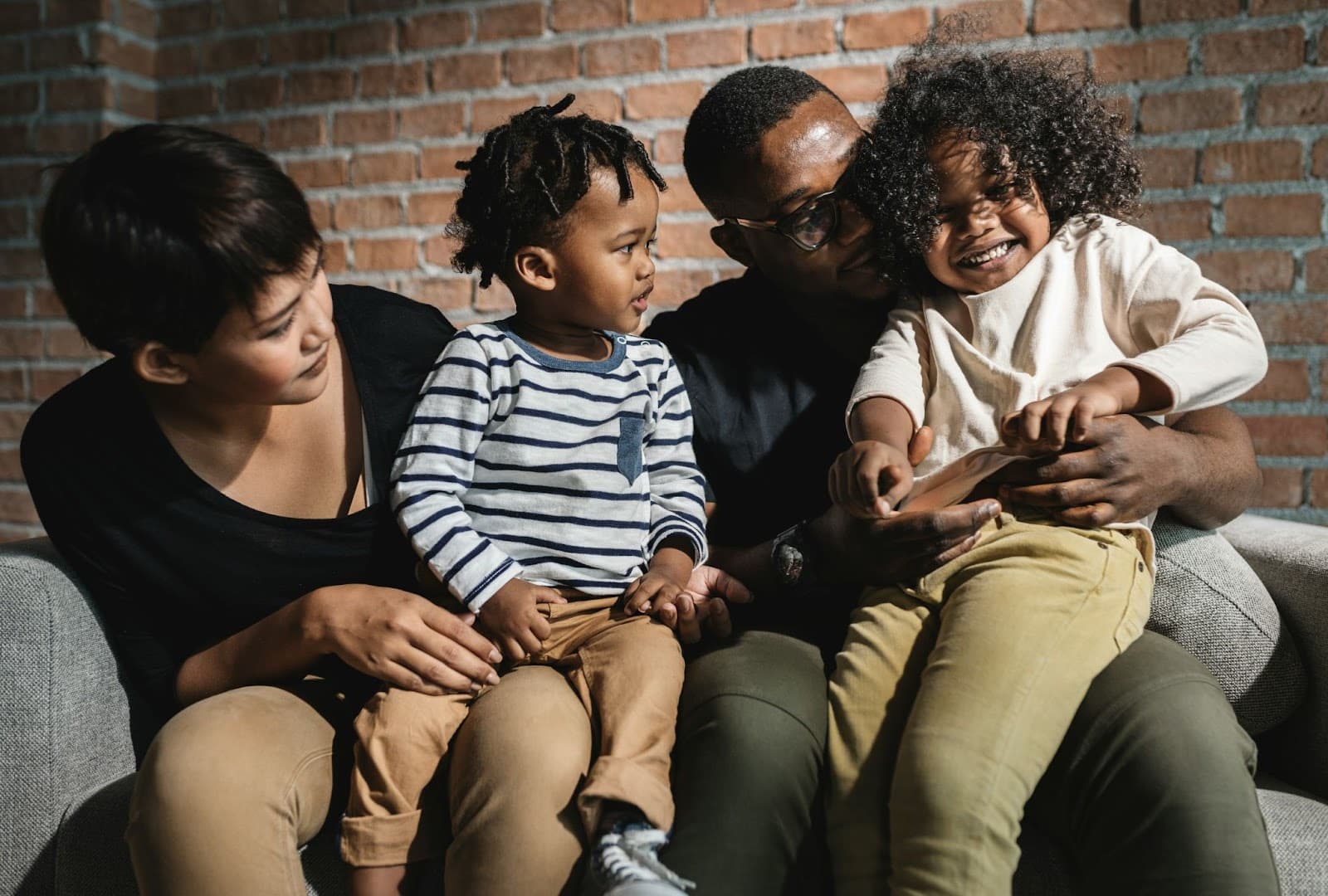 A family spending time together.
