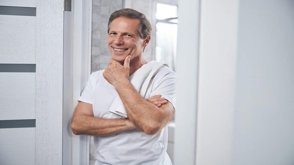A man smiling at the camera