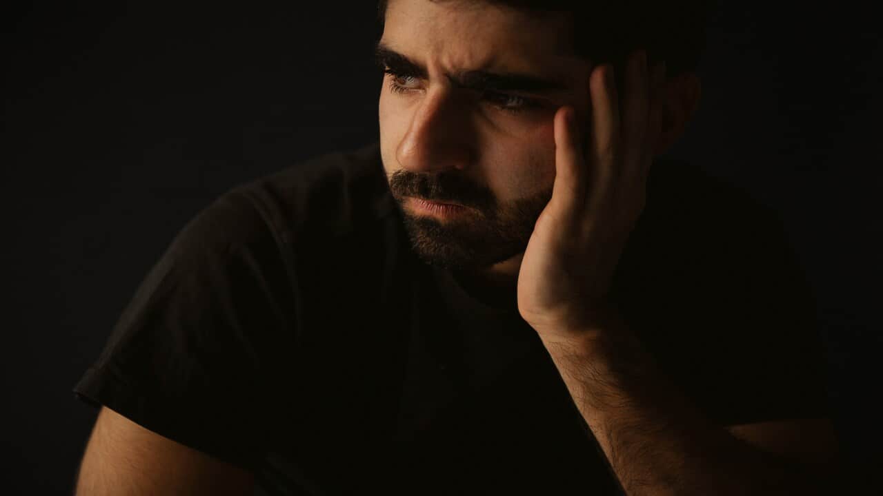 A man looking sad.