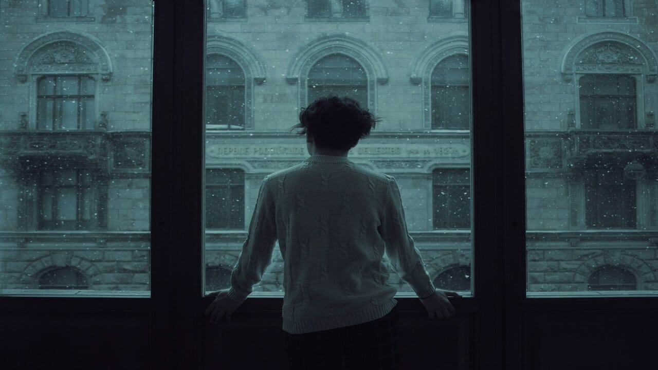 A man looking out the window.