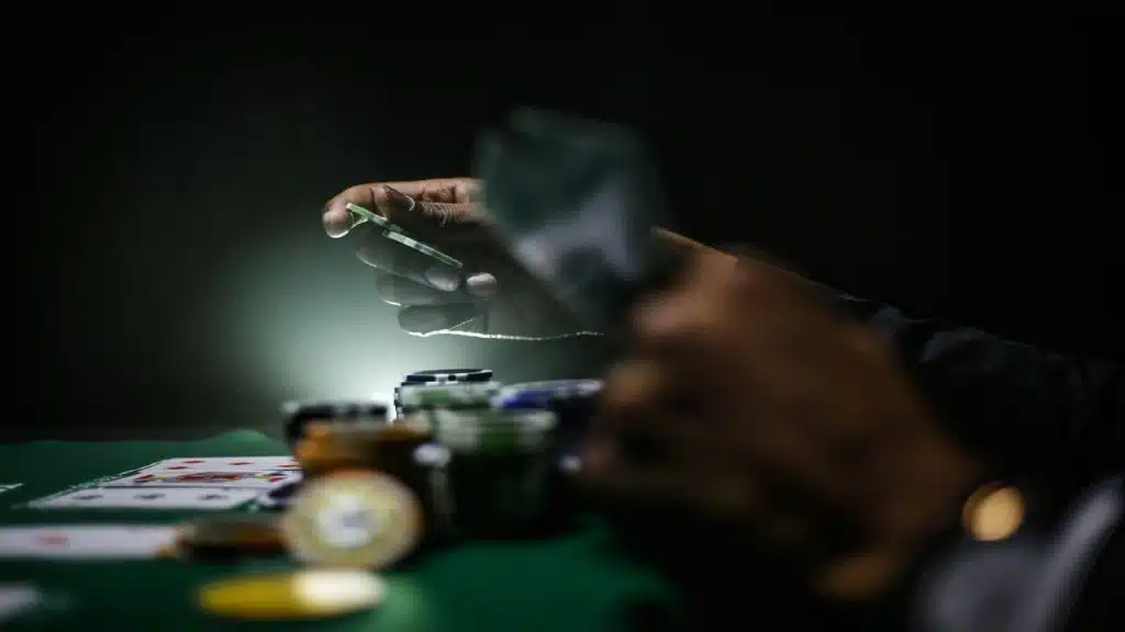 A man playing poker.