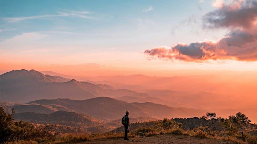 A man standing on a hill