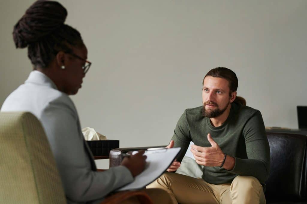 A man having a consultation
