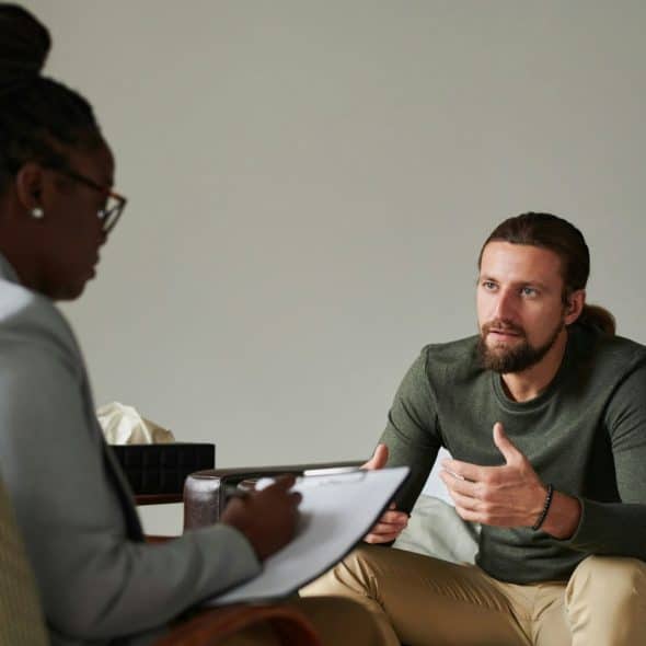 A man having a consultation