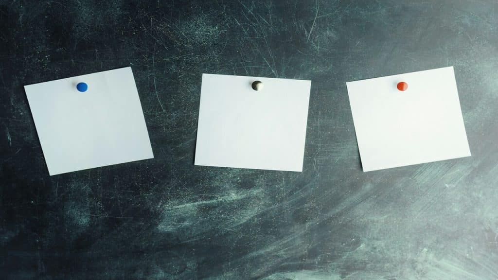 Papers pinned on the wall