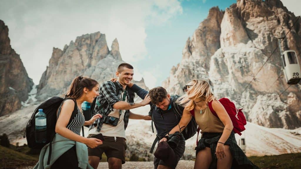 Friends on a hiking trip.