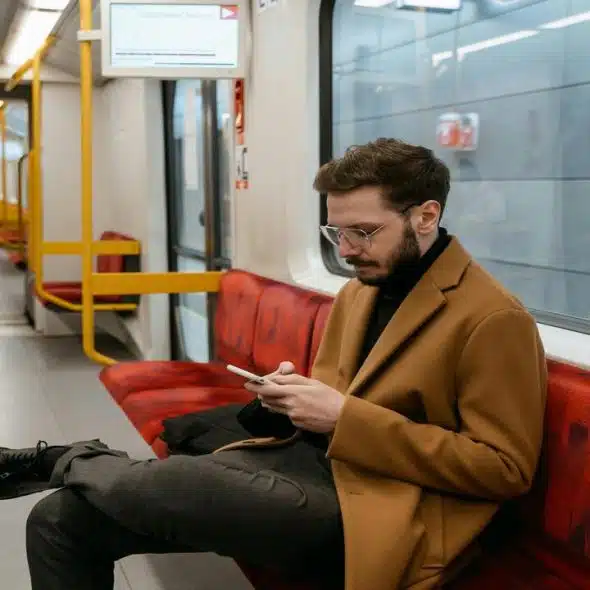 A man waiting for a text.