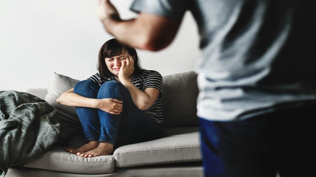 A man yelling at his wife