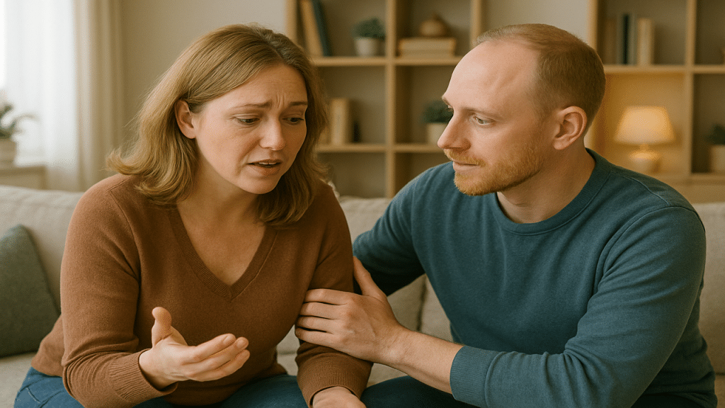 A man listening to his wife venting