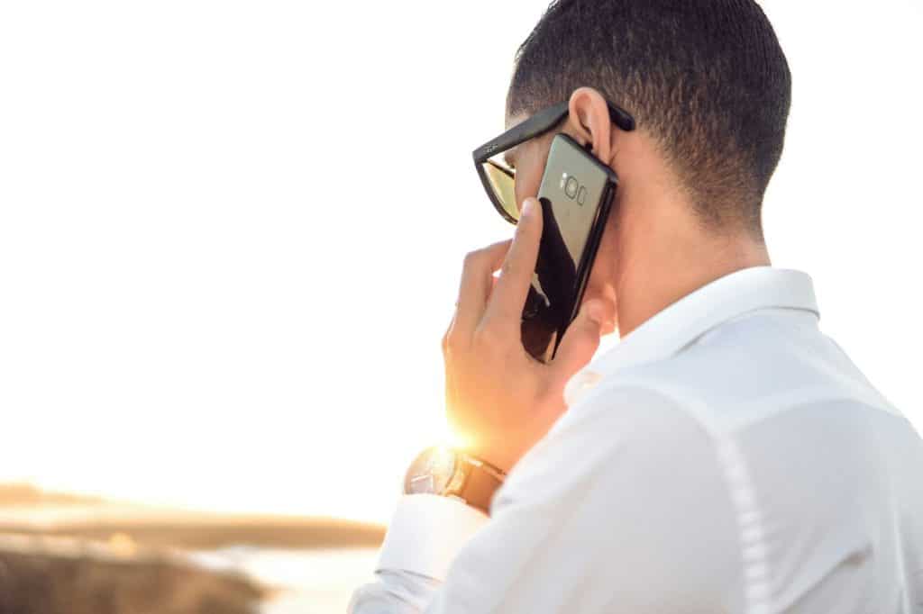 A man calling someone