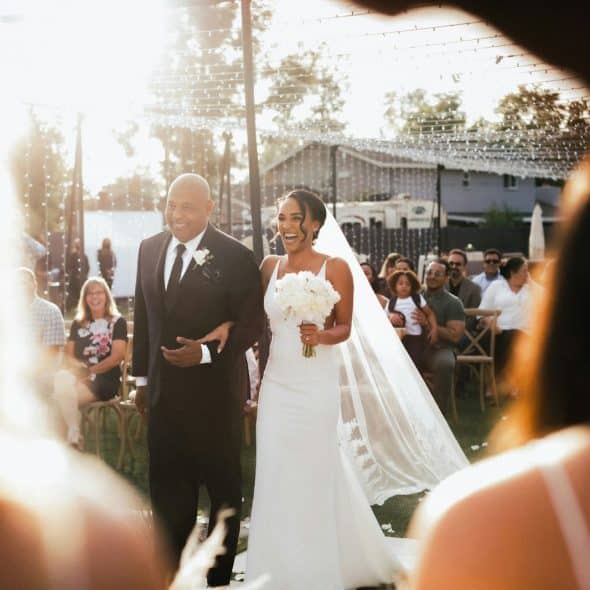 A man and woman getting married