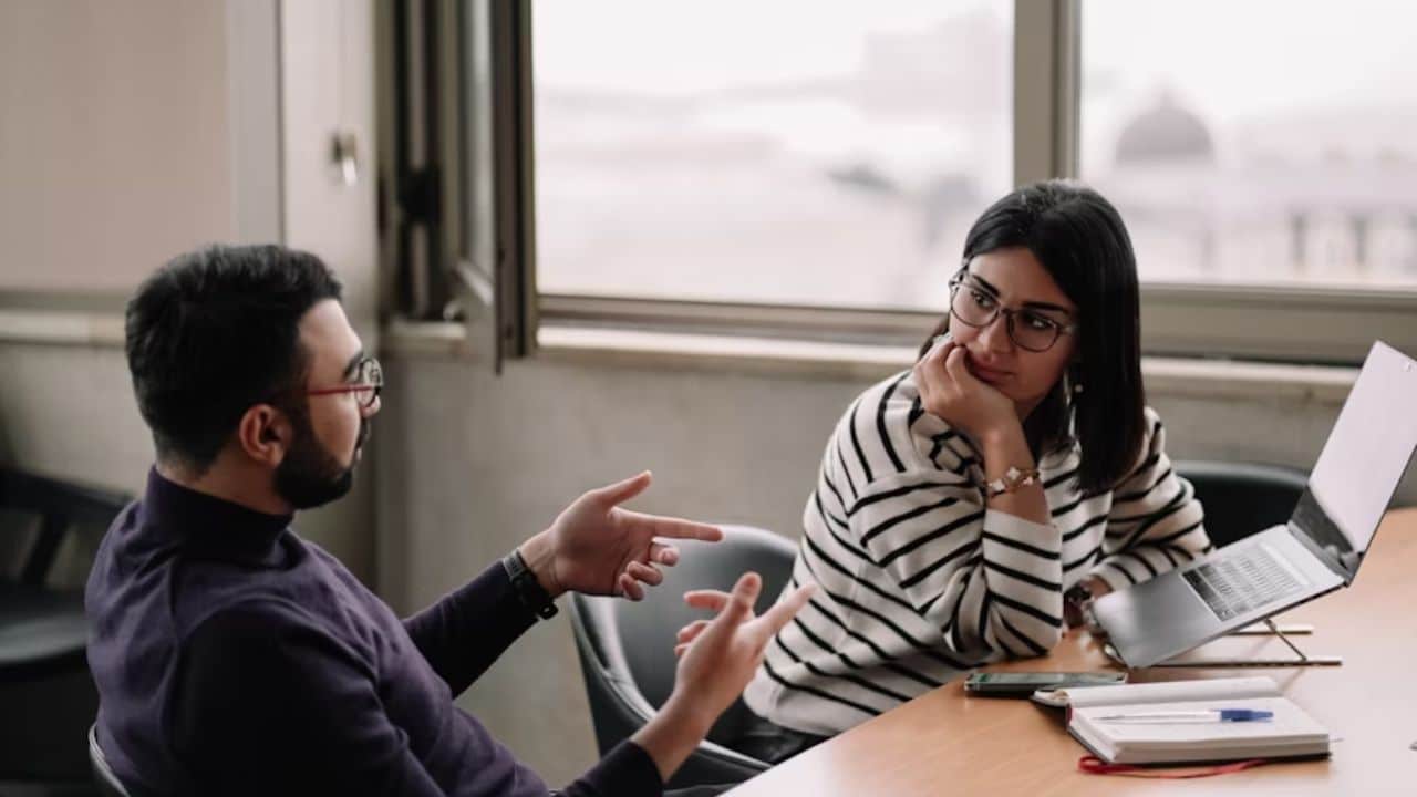 Man defending relationship to avoid admitting dissatisfaction.