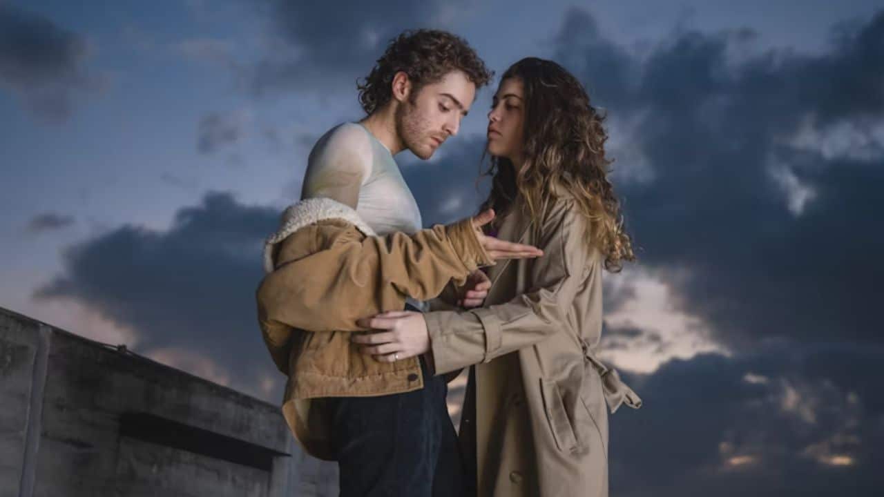 Emotionally distant couple avoiding physical and visual connection.