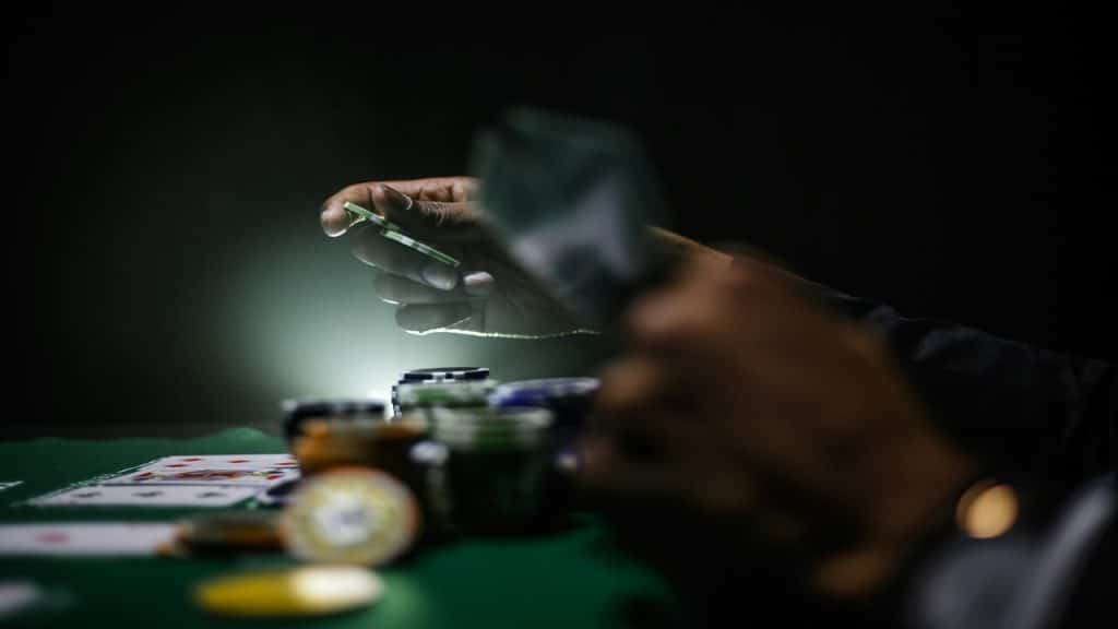 A man playing poker.