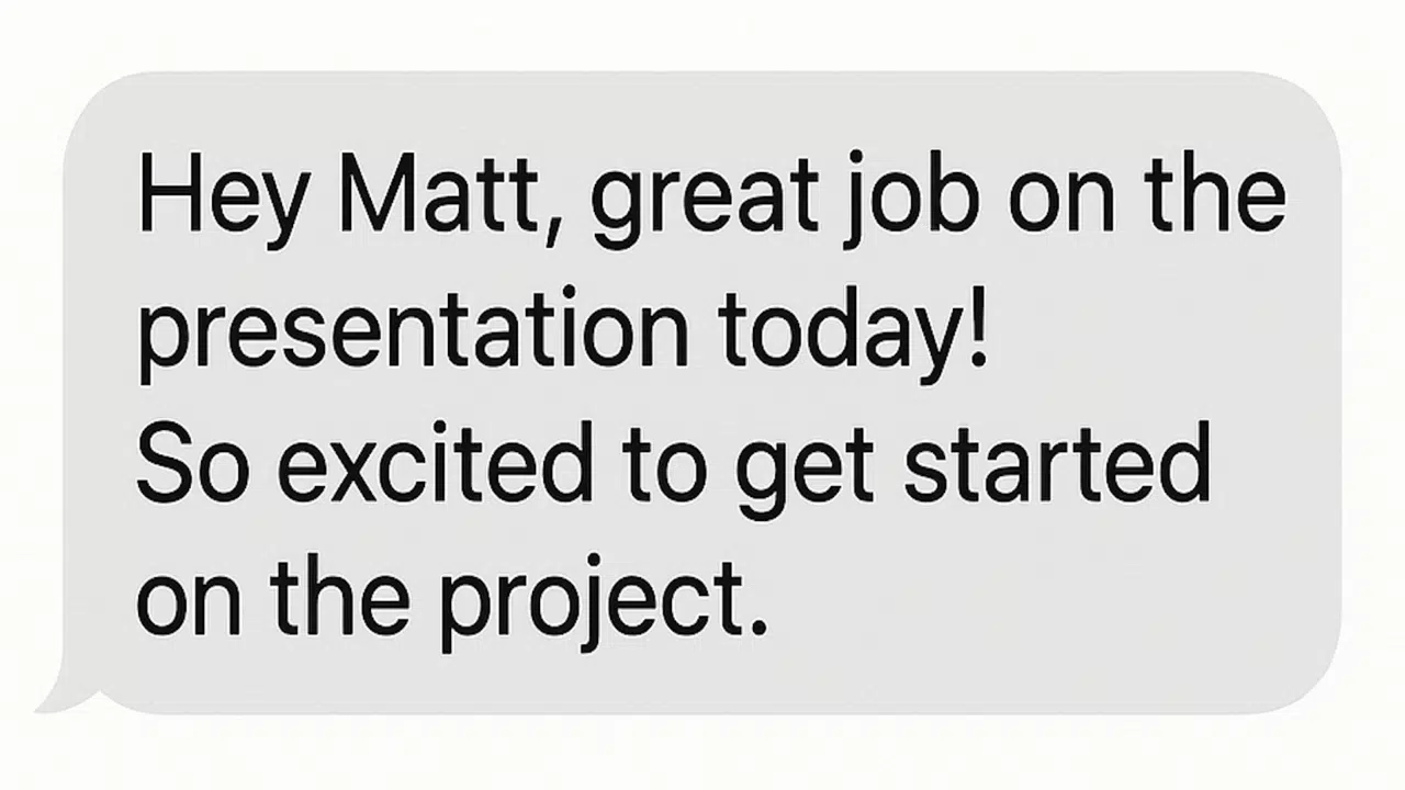 A screenshot of a message.