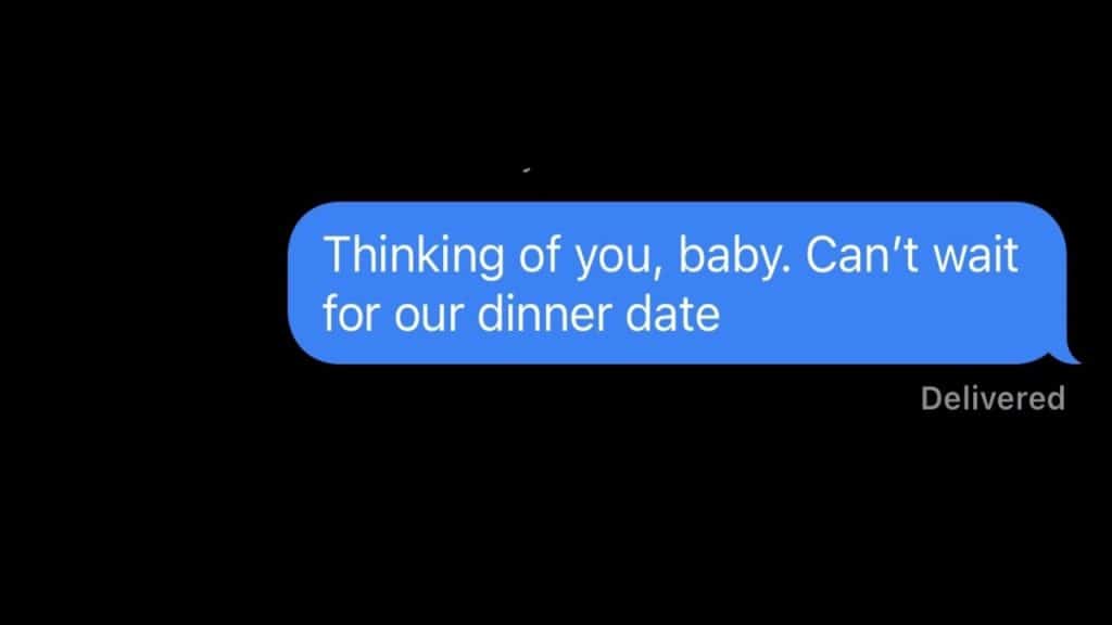 A screenshot of an iMessage.