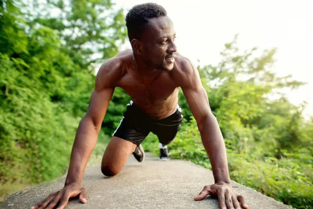 A man doing a 15-minute Full-body circuit workout