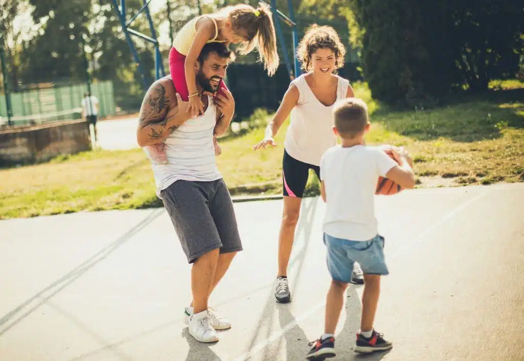 A man with his family