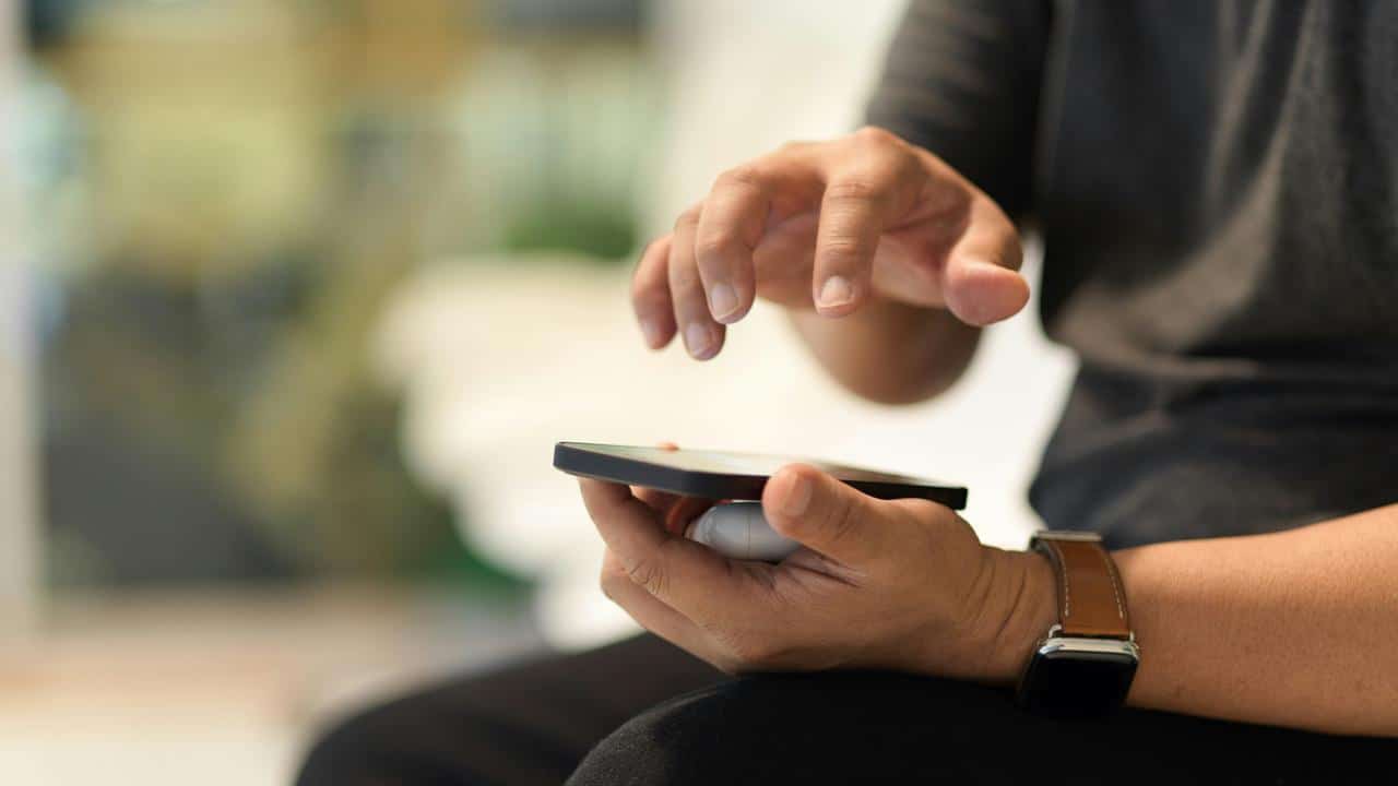 A person using a smartphone.